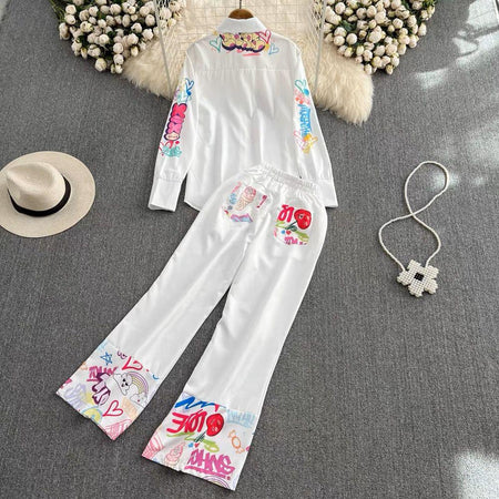 Michelle Coord Set In White - styled flat-lay shot, white - Miss Mosa By Akanksha