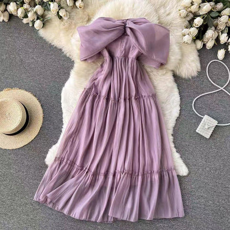 Milan Luxury Dress In Lilac - styled flat-lay shot, lilac - Miss Mosa By Akanksha