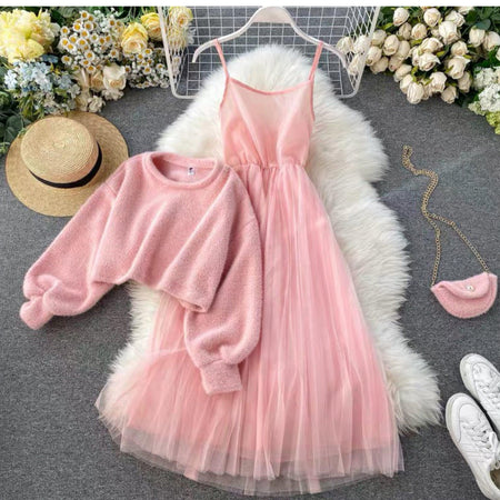 Mimi 3 Piece Set - styled flat-lay shot, pink - Miss Mosa By Akanksha