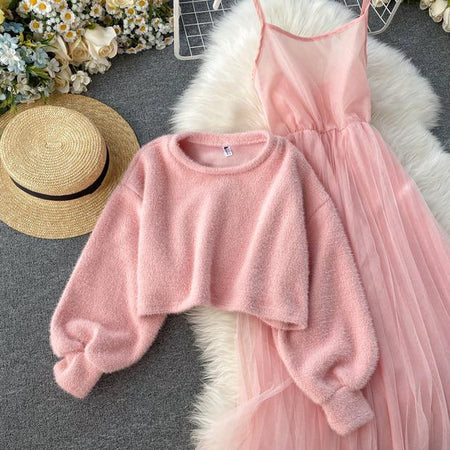 Mimi 3 Piece Set - styled flat-lay shot, pink - Miss Mosa By Akanksha