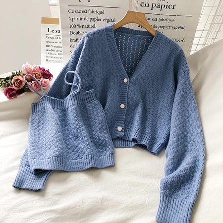 Mindy Luxury Sweater Sets - styled flat-lay shot, blue - Miss Mosa By Akanksha