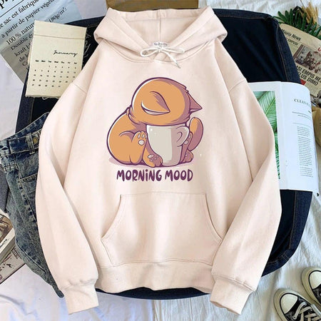 Morning Mood Sweatshirt - styled flat-lay shot, cream - Miss Mosa By Akanksha
