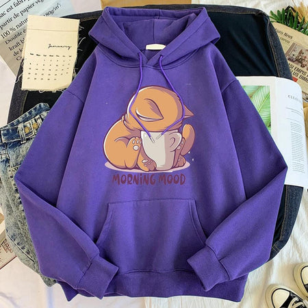 Morning Mood Sweatshirt - styled flat-lay shot, purple - Miss Mosa By Akanksha