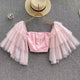 Moss Butterfly Top - front shot on hanger, pink - Miss Mosa By Akanksha