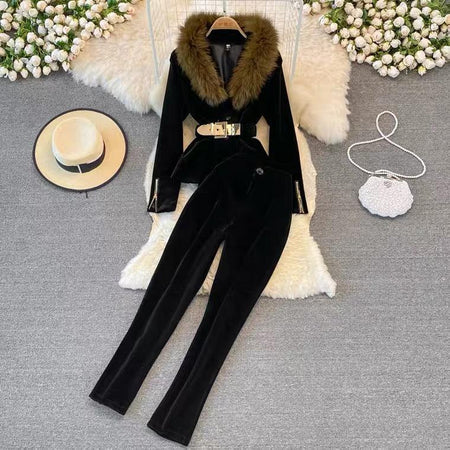 Murphy Luxury Coord Set - styled flat-lay shot, black - Miss Mosa By Akanksha