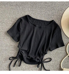 Murphy Tops - flat-lay product shot, black - Miss Mosa By Akanksha