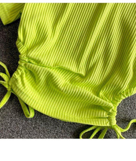 Murphy Tops - close-up of fabric, green - Miss Mosa By Akanksha