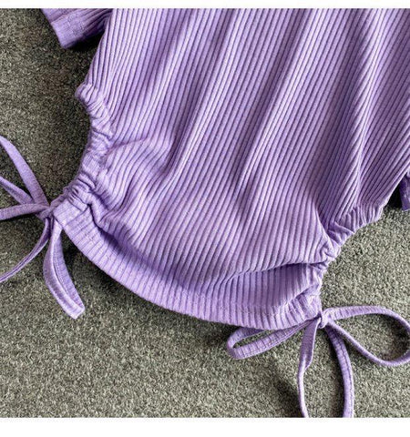 Murphy Tops - close-up of fabric, purple - Miss Mosa By Akanksha