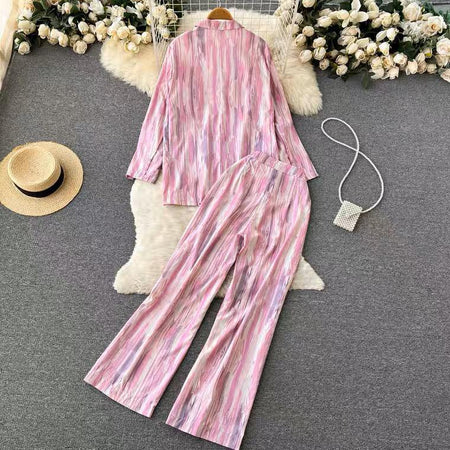 Nevaeh Coord Set In Pink - back shot styled flat-lay, pink - Miss Mosa By Akanksha