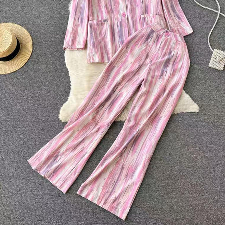 Nevaeh Coord Set In Pink - styled flat-lay shot, pink - Miss Mosa By Akanksha