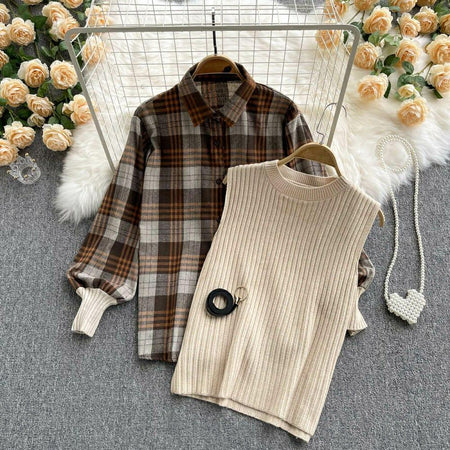 Noah Two Piece Set - styled flat-lay shot, brown - Miss Mosa By Akanksha