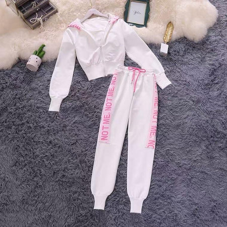 Not Me Luxury Tracksets - flat-lay product shot, white - Miss Mosa By Akanksha