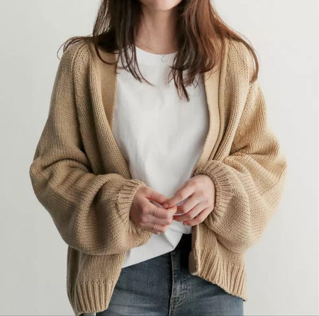 Noter Luxury Sweaters - front shot on model, camel - Miss Mosa By Akanksha