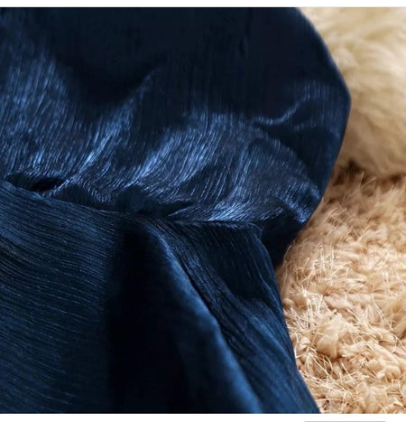 Organza Berry Dresses - close-up of fabric texture, navy - Miss Mosa By Akanksha
