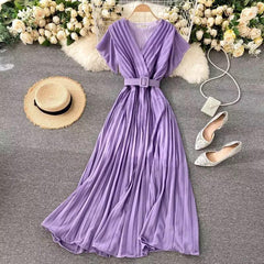 Parota Statement Dress - styled flat-lay shot, lilac - Miss Mosa By Akanksha