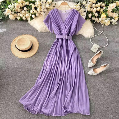Parota Statement Dress - styled flat-lay shot, lilac - Miss Mosa By Akanksha