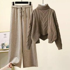 Penny Woolen Coord Set - styled flat-lay shot, brown - Miss Mosa By Akanksha
