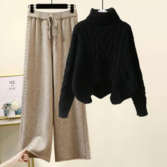 Penny Woolen Coord Set - styled flat-lay shot, black - Miss Mosa By Akanksha
