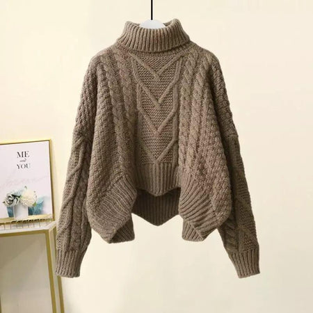 Penny Woolen Coord Set - front shot on hanger, brown - Miss Mosa By Akanksha