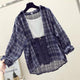 Plaid Streetstyle Shirt (ONLY SHIRT) - front shot on hanger, blue - Miss Mosa By Akanksha