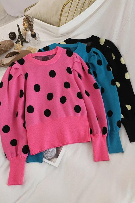 Polka Fanatic Sweaters - styled flat-lay shot, multicolour - Miss Mosa By Akanksha