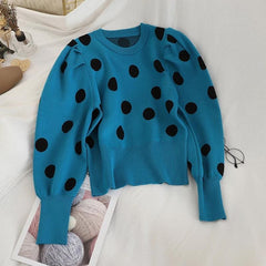 Polka Fanatic Sweaters - styled flat-lay shot, blue - Miss Mosa By Akanksha
