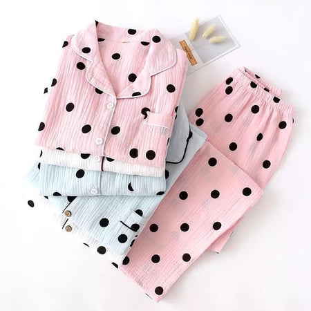 Polka Luxury Nightsets - styled flat-lay shot, multicolour - Miss Mosa By Akanksha