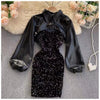 Raina Sequined Dress In Black - S