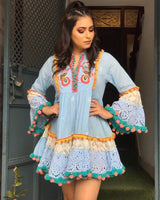 Ray Hue Tassel Dress - Alamode By Akanksha