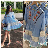 Ray Hue Tassel Dress - Alamode By Akanksha