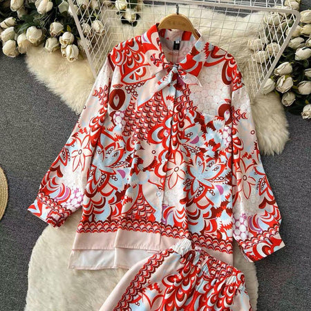Rayna Abstract Coord Set In Off-White - close-up of top, multicolour - Miss Mosa By Akanksha