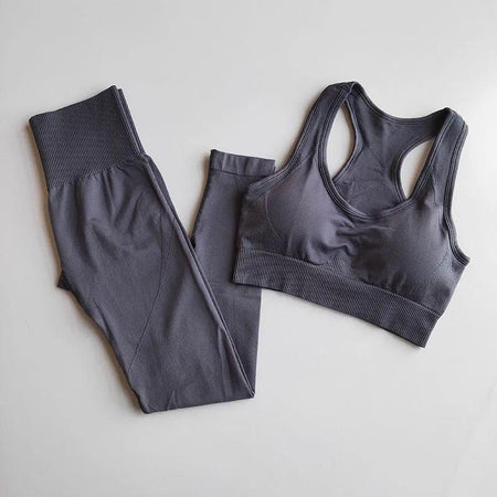 Rebecca Activewear Set - styled flat-lay shot, grey - Miss Mosa By Akanksha