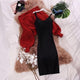 Renny Luxury Pullover with Dress - styled flat-lay shot, red - Miss Mosa By Akanksha