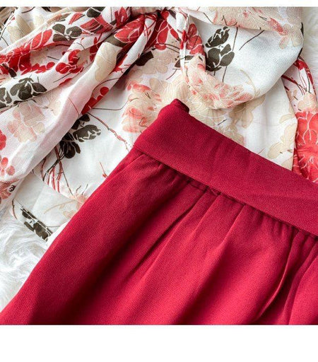 Resse Coord Set - close-up of trousers, red - Miss Mosa By Akanksha
