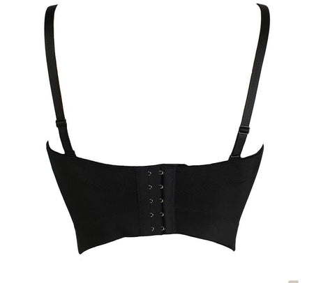 Rhinestone Bustier - back shot on hanger, black - Miss Mosa By Akanksha