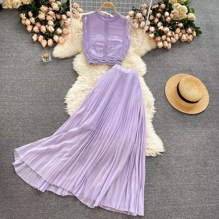 Rio Statement Coord Set - styled flat-lay shot, lilac - Miss Mosa By Akanksha