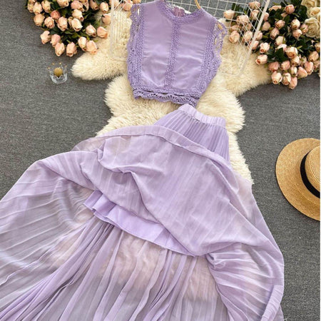 Rio Statement Coord Set - styled flat-lay shot, lilac - Miss Mosa By Akanksha