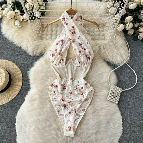 Rivka Lace Corset Bodysuit In White