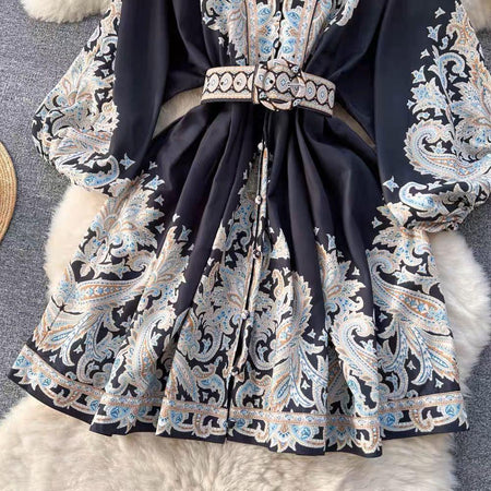Robbie Statement Dress - close-up of skirt, black - Miss Mosa By Akanksha
