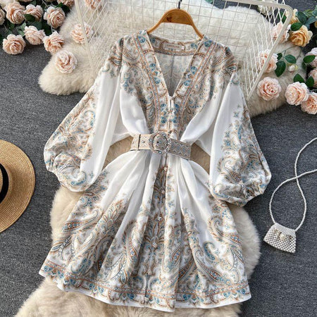 Robbie Statement Dress - styled flat-lay shot, white - Miss Mosa By Akanksha