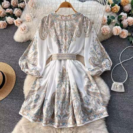 Robbie Statement Dress - front shot on hanger, white - Miss Mosa By Akanksha