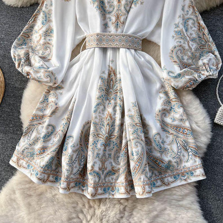 Robbie Statement Dress - styled flat-lay shot, white - Miss Mosa By Akanksha