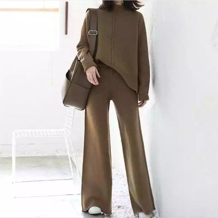 Robbie statement Tracksuit - front shot on model, brown - Miss Mosa By Akanksha