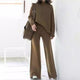 Robbie statement Tracksuit - front shot on model, brown - Miss Mosa By Akanksha