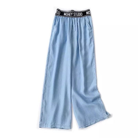 Roberto High Waisted Denims In Light Blue - flat-lay product shot, light blue - Miss Mosa By Akanksha