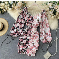 Rosito Floral Dress - front shot on hanger, multicolour - Miss Mosa By Akanksha