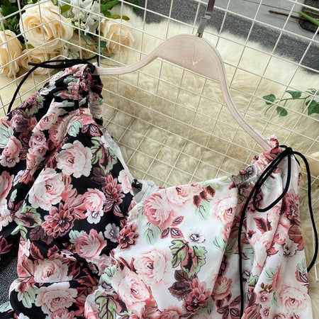 Rosito Floral Dress - front shot on hanger, pink - Miss Mosa By Akanksha