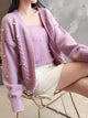 Rover Pearled Sweater Set - front shot on model, purple - Miss Mosa By Akanksha