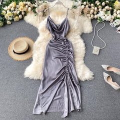 Rumia Haven Dress - front shot on hanger, grey - Miss Mosa By Akanksha
