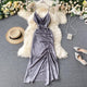 Rumia Haven Dress - front shot on hanger, grey - Miss Mosa By Akanksha